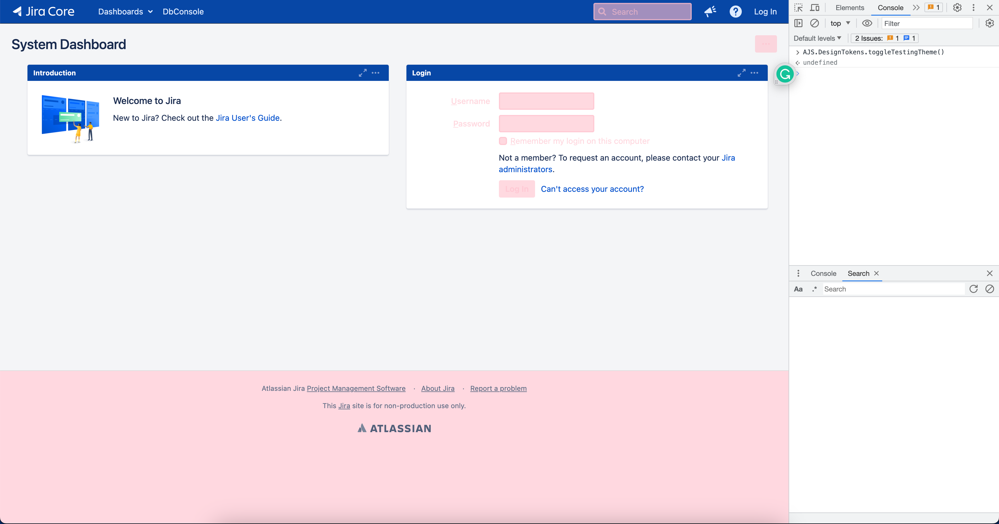 Example of using the testing theme in Jira