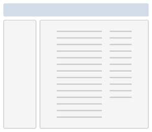 Diagram showing content area with navigation, content and sidebar.