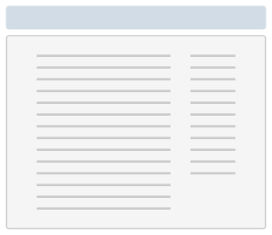 Diagram showing content area with content and a sidebar.